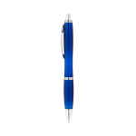 Pen met gerecyclede drukknop blauwe inkt Color RPET kleur blauw