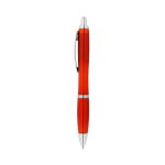 Pen met gerecyclede drukknop blauwe inkt Color RPET kleur rood
