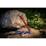 Pen van gerecylced aluminium met blauwe inkt Aster Recycled eerste weergave