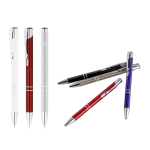 Pen van gerecylced aluminium met blauwe inkt Aster Recycled diverse kleuren