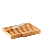 Bamboe broodsnijplank bedrukken met rooster en stalen mes Migas met afdrukgebied