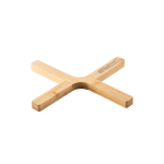 Kruisvorm opvouwbare bamboe tafelbeschermer Bamboo kleur naturel afbeelding met logo