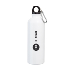 Grote aluminium fles in kleur met karabijnhaak 800ml Cruiser XL kleur wit afbeelding met logo