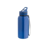 Kunststof sportfles met ingebouwd rietje en handvat 1230ml kleur blauw
