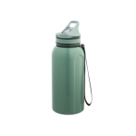 Kunststof sportfles met ingebouwd rietje en handvat 1230ml kleur lichtgroen