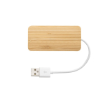 USB 2.0-hub met en kabel Bamboo Type-C-poort kleur naturel eerste weergave