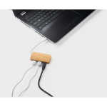 USB 2.0-hub met en kabel Bamboo Type-C-poort kleur naturel vierde weergave