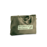 Tas van gerecycled katoen met lange hengsels 280 g/m2 kleur donkergroen afbeelding met logo