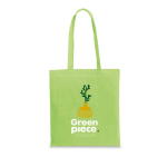Tas bedrukken van gerecycled katoen en RPET 180 g/m2 Recycle Cairo kleur lichtgroen afbeelding met logo