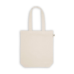 Multifunctionele tas van gerecycled katoen en lange hengsels 220 g/m2 kleur naturel eerste weergave