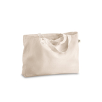 Praktische tas van gerecycled katoen en lange hengsels 280 g/m2 kleur naturel eerste weergave