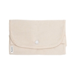 Opvouwbare tas van gerecycled katoen met handvatten van 140 g/m2 kleur naturel derde weergave