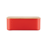 Kleine bedrukte broodtrommel met Bamboe Deksel Bistro Bread Small kleur rood