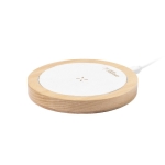 Milieuvriendelijke ronde draadloze oplader Organic Hemp kleur naturel tweede weergave