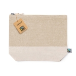 Gecertificeerde katoenen toilettas bedrukken Duo FairTrade kleur beige  negende weergave