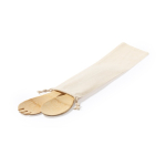 2 bamboe salade utensils met zak Bamboo kleur beige derde weergave