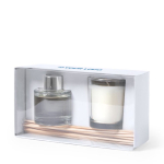 Aromatische set van 50 ml diffuser en geurkaars Wellness met jouw bedrukking