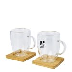 Set koffiekop bedrukken van 350 ml met onderzetters Cappuccino met afdrukgebied