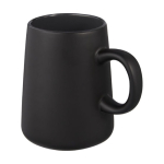 Keramische mok met brede basis van 450 ml Wide Base kleur zwart