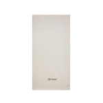Badhanddoek van katoen en tencel 70x140cm FreshFiber Medium kleur beige weergave met logo