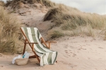 Katoenen strandlaken met kwastjes 450 gr/m2 en 80x180cm Seaside kleur donkergroen sfeer weergave 3
