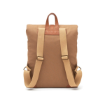 Laptoprugzak van gerecycled polyester met gesp kleur lichtbruin tweede weergave