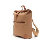 Laptoprugzak van gerecycled polyester met gesp kleur lichtbruin derde weergave