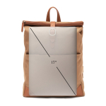 Laptoprugzak van gerecycled polyester met gesp kleur lichtbruin vijfde weergave