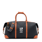 Bedrukte weekend reistassen van gerycycled polyester EcoStylish kleur donkergrijs met afdrukgebied