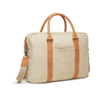 Elegante gewatteerde gerecyclede laptoptas 16'' kleur beige tweede weergave
