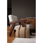 Elegante gewatteerde gerecyclede laptoptas 16'' kleur beige sfeer weergave