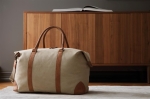 Kwaliteit gerecyclede canvas weekendtas EcoJourney kleur beige sfeer weergave 2