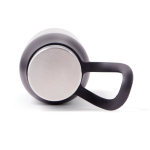 RVS thermosfles met lekvrije dop en draaglus 450 ml kleur zwart derde weergave