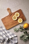 Horizontale serveerplank met handvat bedrukken TeakWood kleur hout sfeer weergave 2