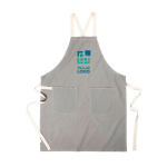 Schort met twee voorzakken van gerecycled katoen Protector kleur grijs met afdrukgebied