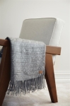 Katoenen deken met franjes bedrukken 130x170cm Geometric Luxe kleur grijs sfeer weergave 3