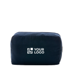 Toilettas van gerecycled canvas van 285 g/m2 EcoTrace Raw kleur marineblauw met afdrukgebied