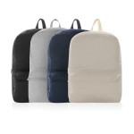 Ongeverfde rugzak van gerecycled canvas 285 g/m2 Ecotrace Raw kleur grijs algemene weergave