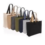 Grote gerecyclede canvas tas 240 g/m2 EcoTrace Raw kleur gebroken wit algemene weergave