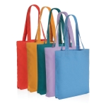 Tote bags van gerecycled canvas bedrukken 285 g/m2 EcoTrace kleur lichtblauw algemene weergave