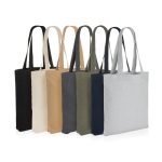 Ongeverfde gerecyclede canvas tas 285 g/m2 EcoTrace Raw kleur donkergroen algemene weergave
