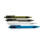 Eco pen van transparant gerecycled materiaal X8 Transparant kleur blauw algemene weergave