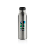 BPA-vrije thermosfles met handvat 500ml Aira Avior kleur zilver met afdrukgebied