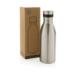 BPA-vrije anti-lek gerecyclede fles 500 ml om te bedrukken kleur zilver weergave met doos