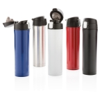 RVS thermoskan met snelsluiting 450ml Exclusive kleur blauw algemene weergave