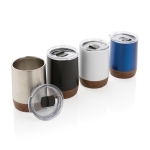 Compacte thermosbeker met kurkbodem 180ml Eco Cork Small kleur zwart algemene weergave