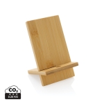 Bamboe telefoonhouder met gat voor oplaadkabel Nature FSC kleur hout