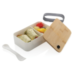 Gecertificeerde lunchbox van gerecycled PP Complete Bamboo Eco kleur wit tweede weergave