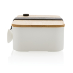 Gecertificeerde lunchbox van gerecycled PP Complete Bamboo Eco kleur wit zesde weergave