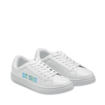 Sneakers van synthetisch leer met rubberen zolen maat 40 kleur wit weergave met bedrukking